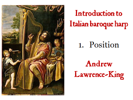 Introduction to Italian Baroque harp 1 Position